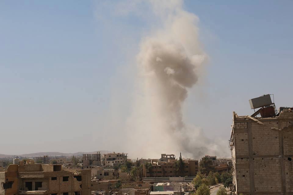 قتلى وجرحى جراء قصف جوي على  الغوطة الشرقية .