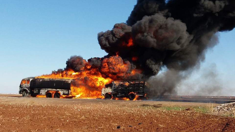 ضحايا مدنيين بقصف روسي للطريق الواصل مناطق المعارضة بمناطق تنظيم داعش في حلب