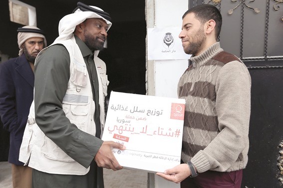 قطر الخيرية توزع ألفي سلة غذائية في الريحانية