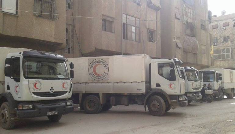 دخول قوافل مساعدات جديدة لبلدات جنوب دمشق