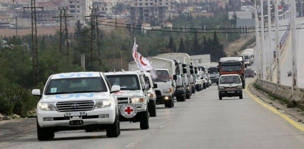 دخول الدفعة الثانية من المساعدات لمعضمية الشام وقوات النظام تمنع إدخال الطحين للمدينة