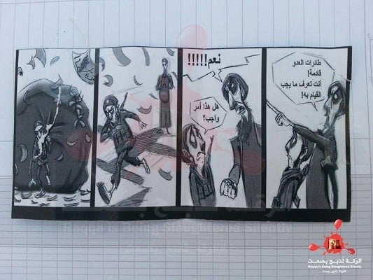 التحالف يلقي مناشير في الرقة تنذر داعش بـ”اقتراب ساعة الصفر”