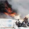 نتيجة الاستخدام الخاطئ للتدفئة: إصابات بحريق يلتهم عدداً من الخيم في مخيّم الريان