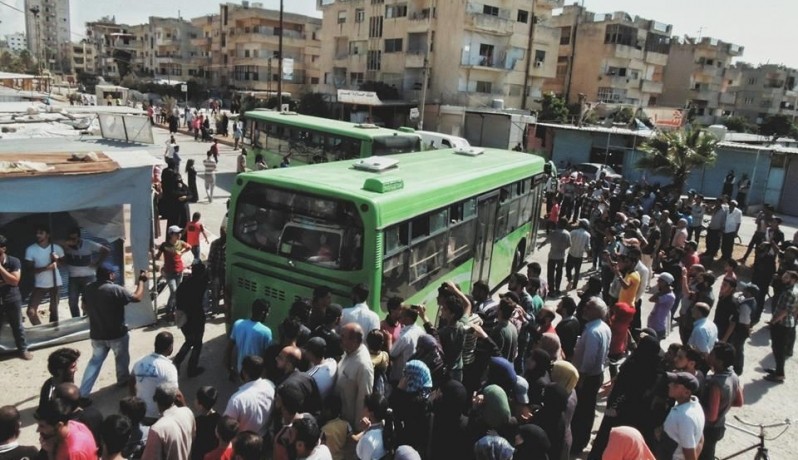 حمص: خروج دفعة ثانية من سكان الوعر باتجاه جرابلس