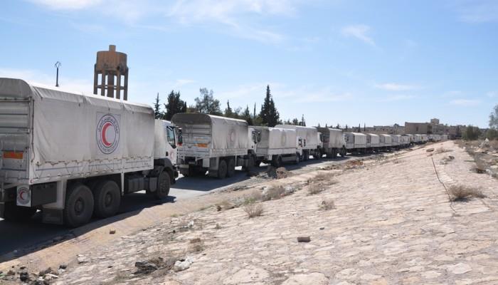 30 شاحنة مساعدات إنسانية إلى ريف حمص الشمالي
