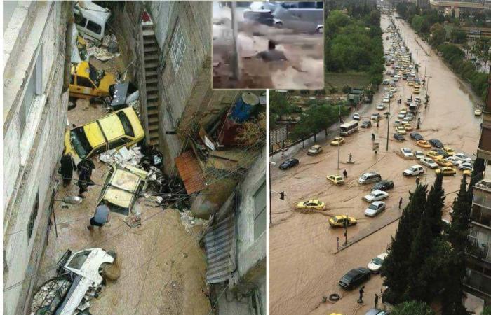 إصابات وأضرار مادية كبيرة بسبب السيول الجارفة في دمشق