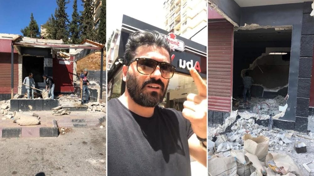 بعد أشهر على افتتاحه: النظام يهدم مطعماً لممثل مؤيد له في مشروع دمر