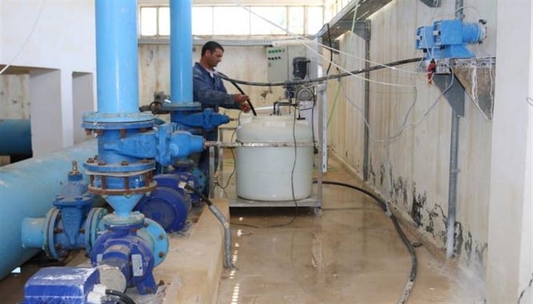 انخفاض نسبة ضخ المياه في أحياء مدينة القامشلي نتيجة أعمال صيانة الخطوط الرئيسية