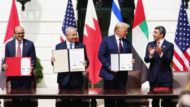 «فجر شرق أوسط جديد».. ترامب يحتفل بتطبيع إسرائيل علاقاتها مع الإمارات والبحرين 
