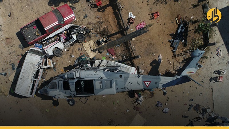 مقتل خمسة ضباط بسقوط “هليكوبتر” في صلاح الدين العراقية (فيديو)