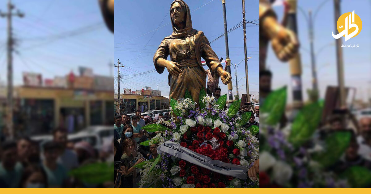 إسدال الستار عن نصب “الأم كولي” بسنجار.. أول إيزيدية تقتل “أميراً” في “داعش”