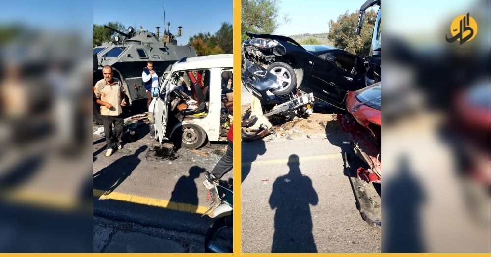 “حادث مرعب”.. تصادم 15 سيّارة على طريق طرطوس
