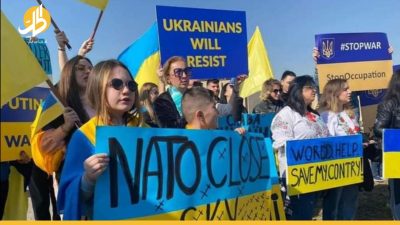 أربيل.. وقفة احتجاجية للجالية الأوكرانية ضد بوتين  