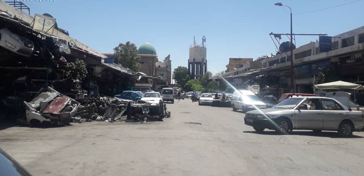 سوق تصليح السيارات بمنطقة القدم في دمشق ـ "نورث برس"
