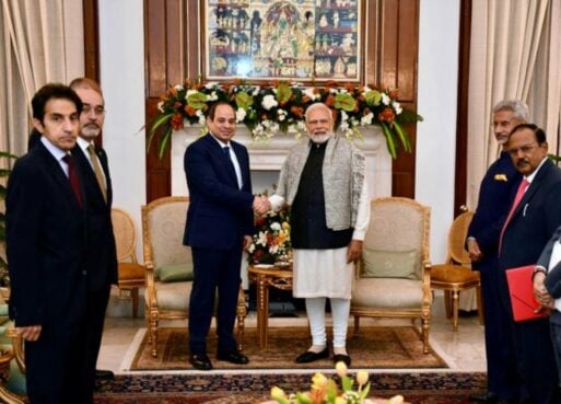رئيس وزراء الهند ناريندرا مودي والرئيس المصري عبد الفتاح السيسي (الرئاسة المصرية)