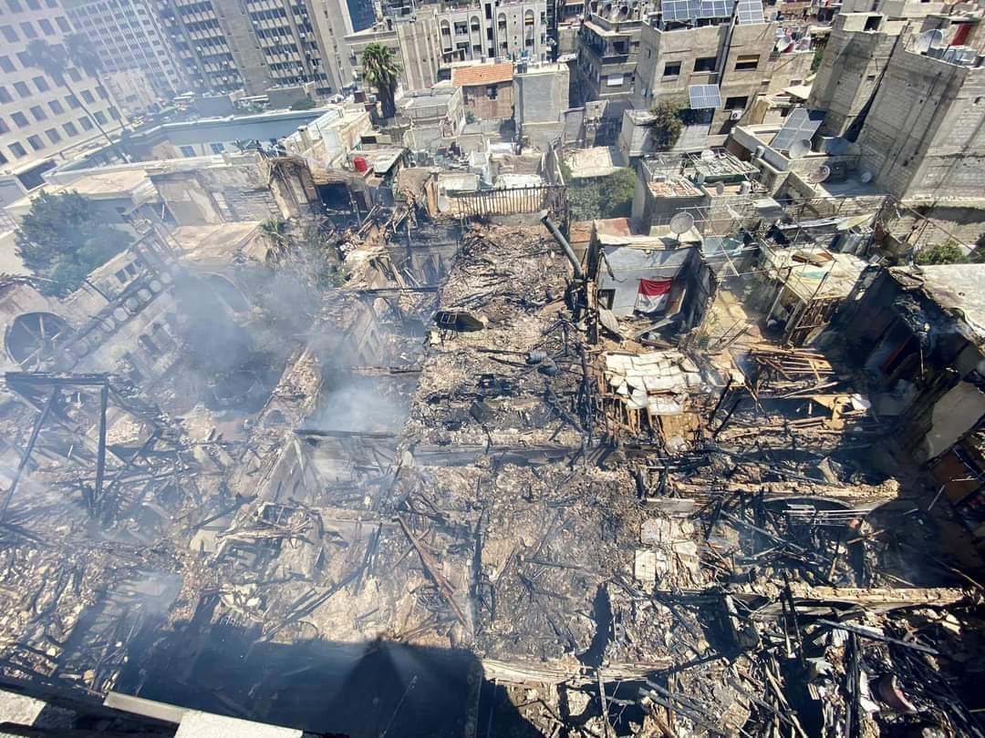 خسائر حريق حي ساروجة، وصل إلى 15 موقعا أثريا - إنترنت
